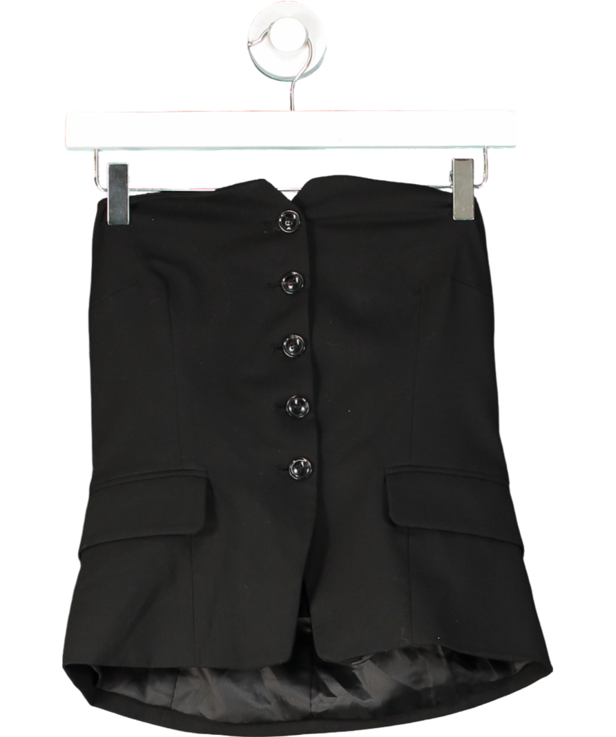 Bershka Black Strapless Blazer Top UK M