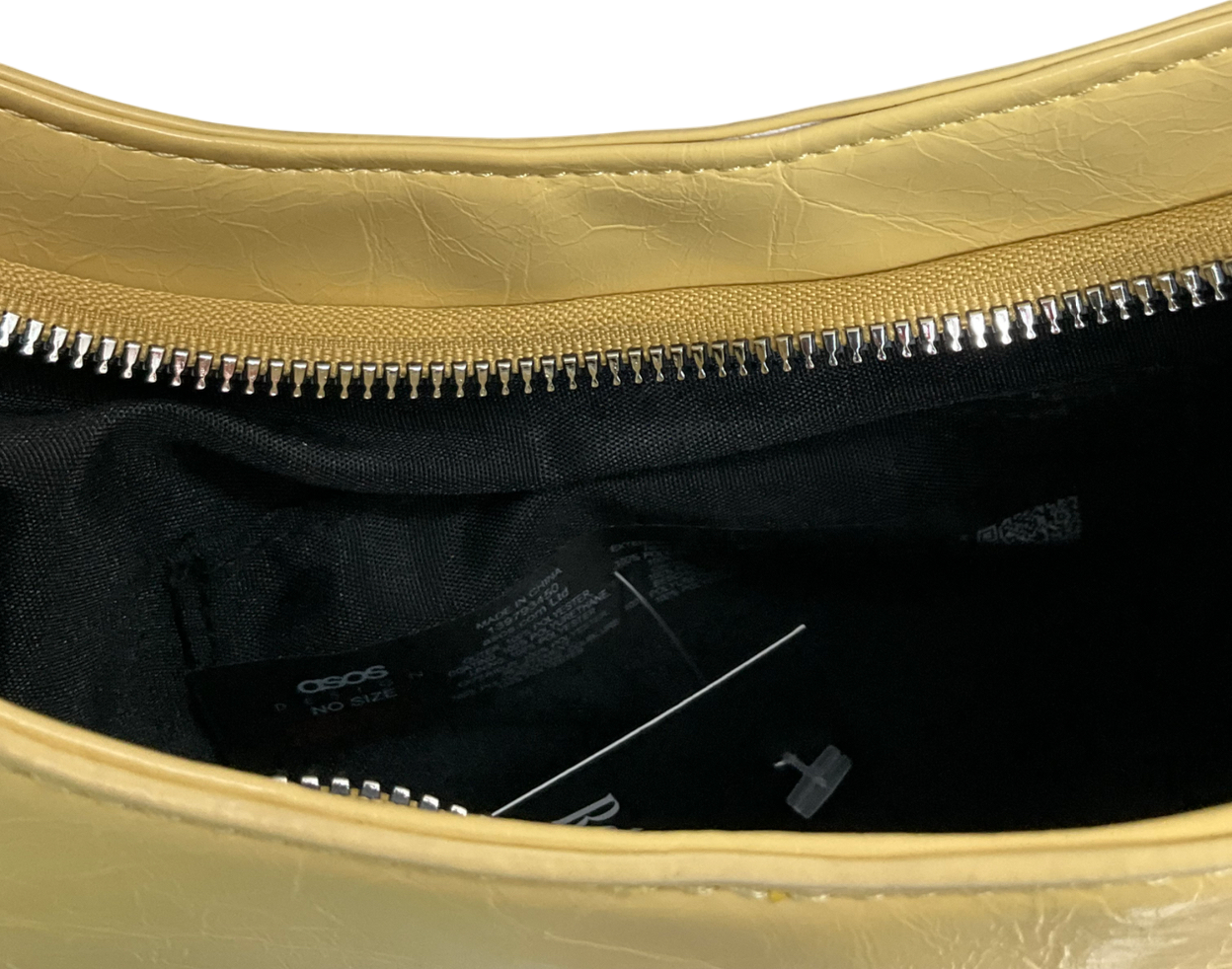 ASOS Yellow Asymmetric Scoop Shoulder Bag With Buckle Detail In Buttermilk