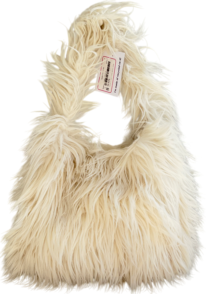 Weekday White Maddie Faux Fur Bag