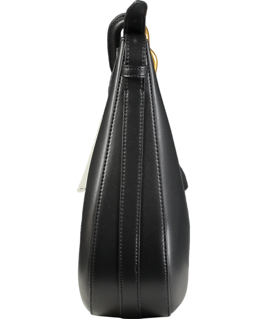 Charles & Keith Black Kora Metallic-accent Moon Bag