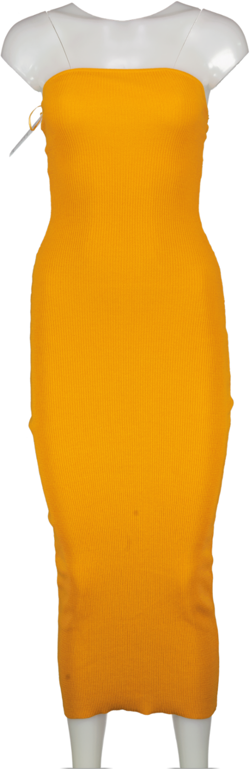 PRETTY LAVISH Orange Keira Bandeau Midaxi Knit Dress UK XS