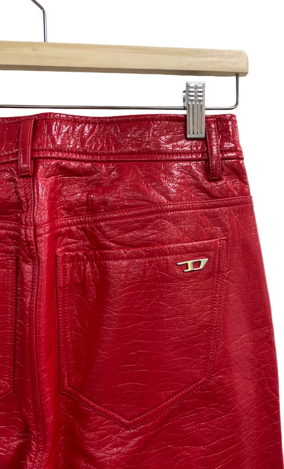 Diesel Red P-Arcy Straight-Leg Trousers UK W27
