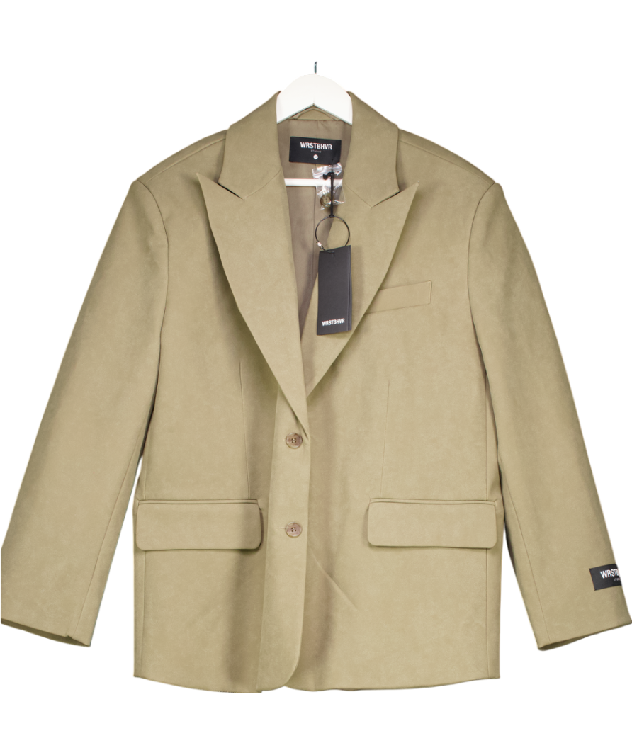 WRSTBHVR Covert Green Suede Oversized Blazer UK M
