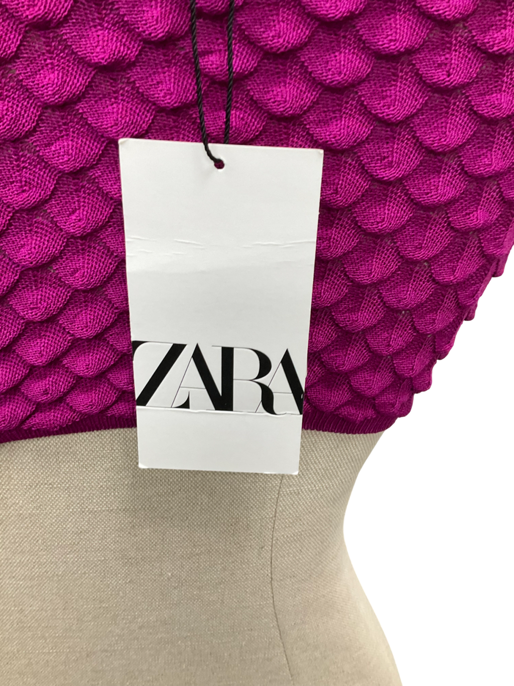 ZARA Purple Knot Front Cropped Top UK S