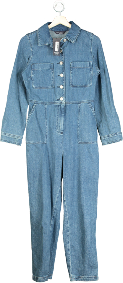 M&S Blue Denim Jumpsuit UK 8