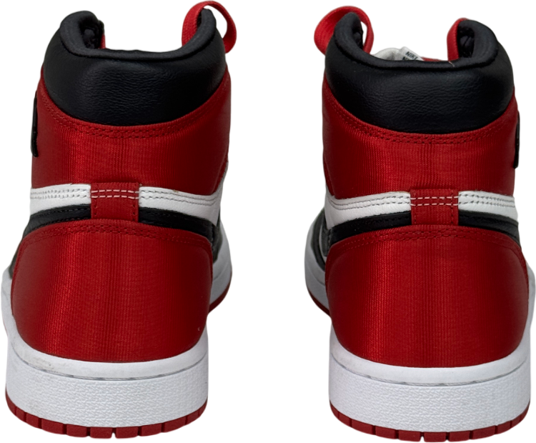 Nike White / Red / Black Jordan 1 Retro High Satin Black Toe Trainers UK 5 EU 38.5 👠