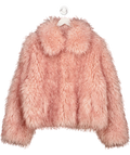 boohoo Pink Plus Shaggy Faux Fur Coat UK 16