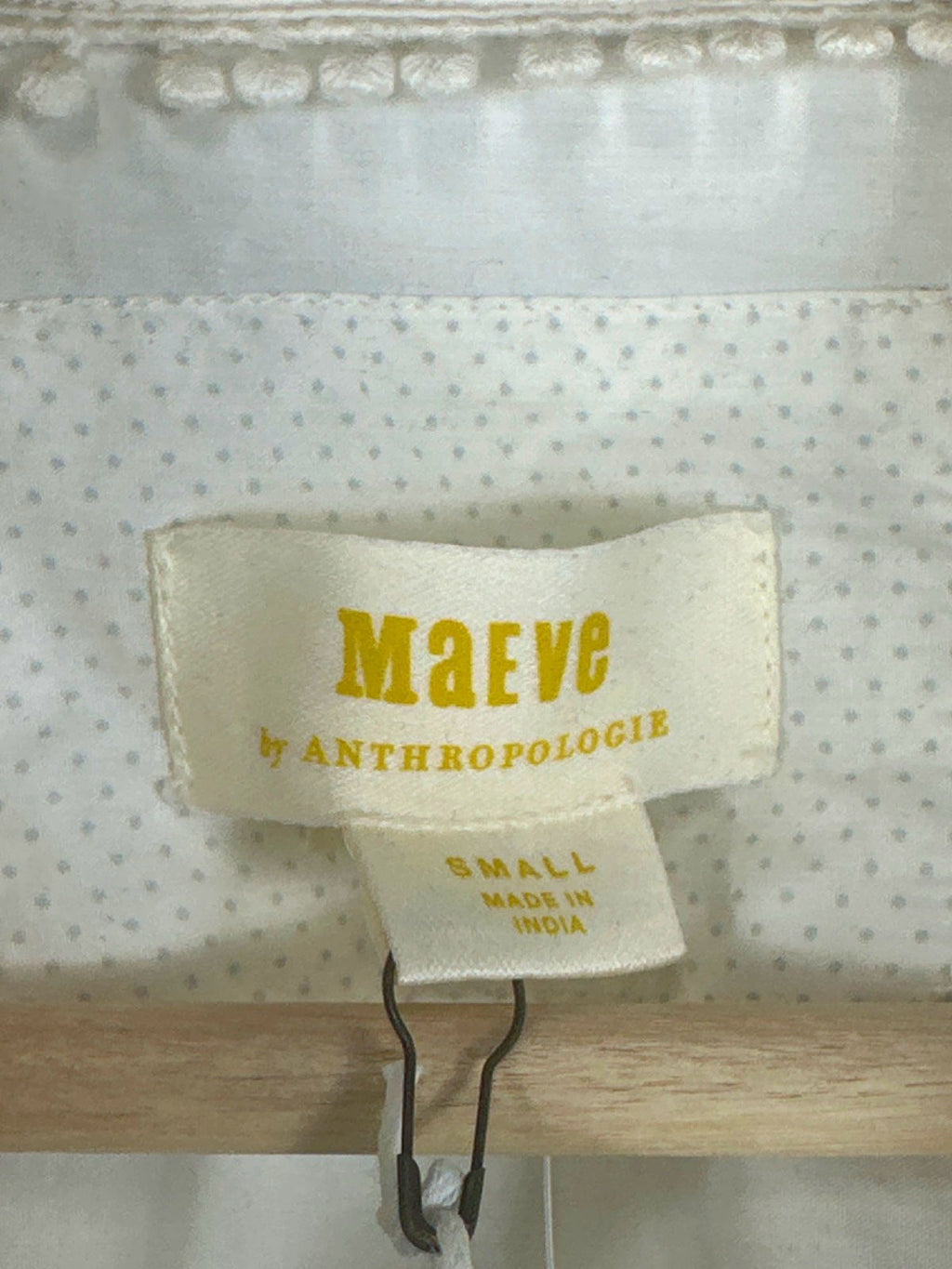 Maeve White Embroidered Pearl embellished oversize Blouse UK S