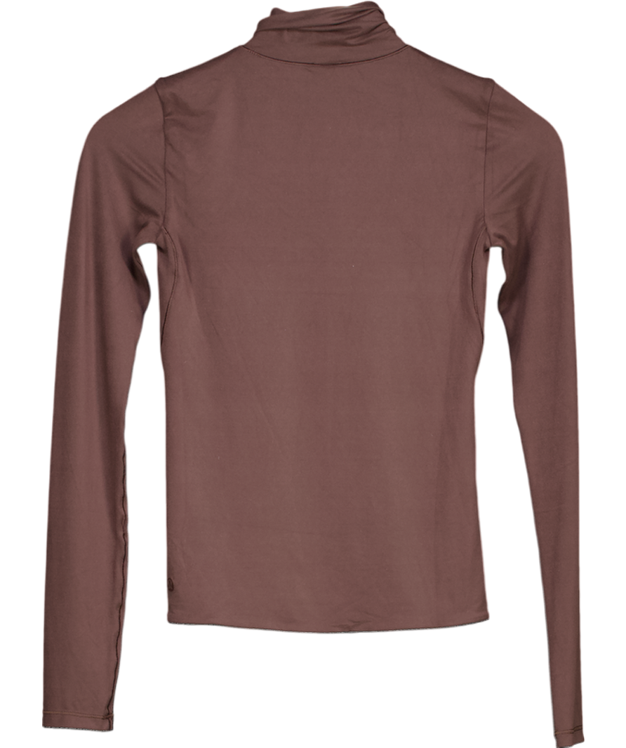 Lululemon Brown Long Sleeve Turtleneck Base Layer UK XS
