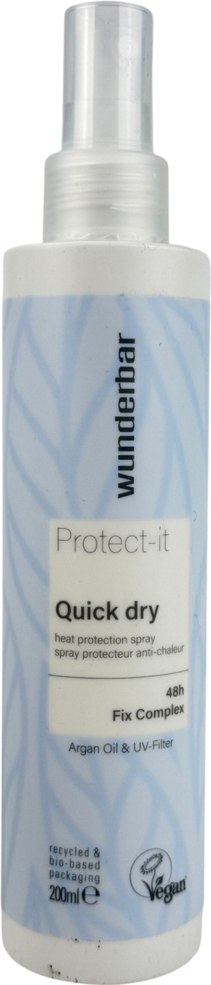 Wunderbar Vegan Quick Dry Heat Protect Spray 200ml