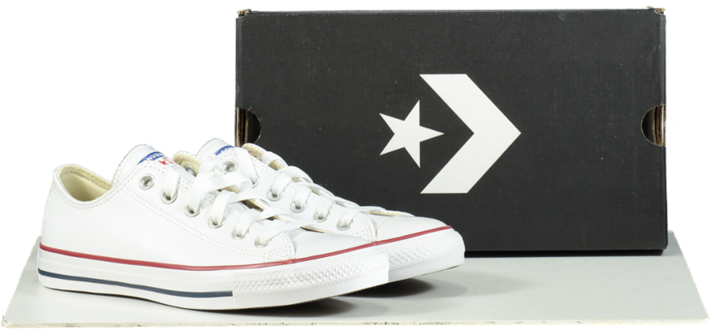 Converse White Chuck Taylor All Star Ox All Leather Trainers UK 5