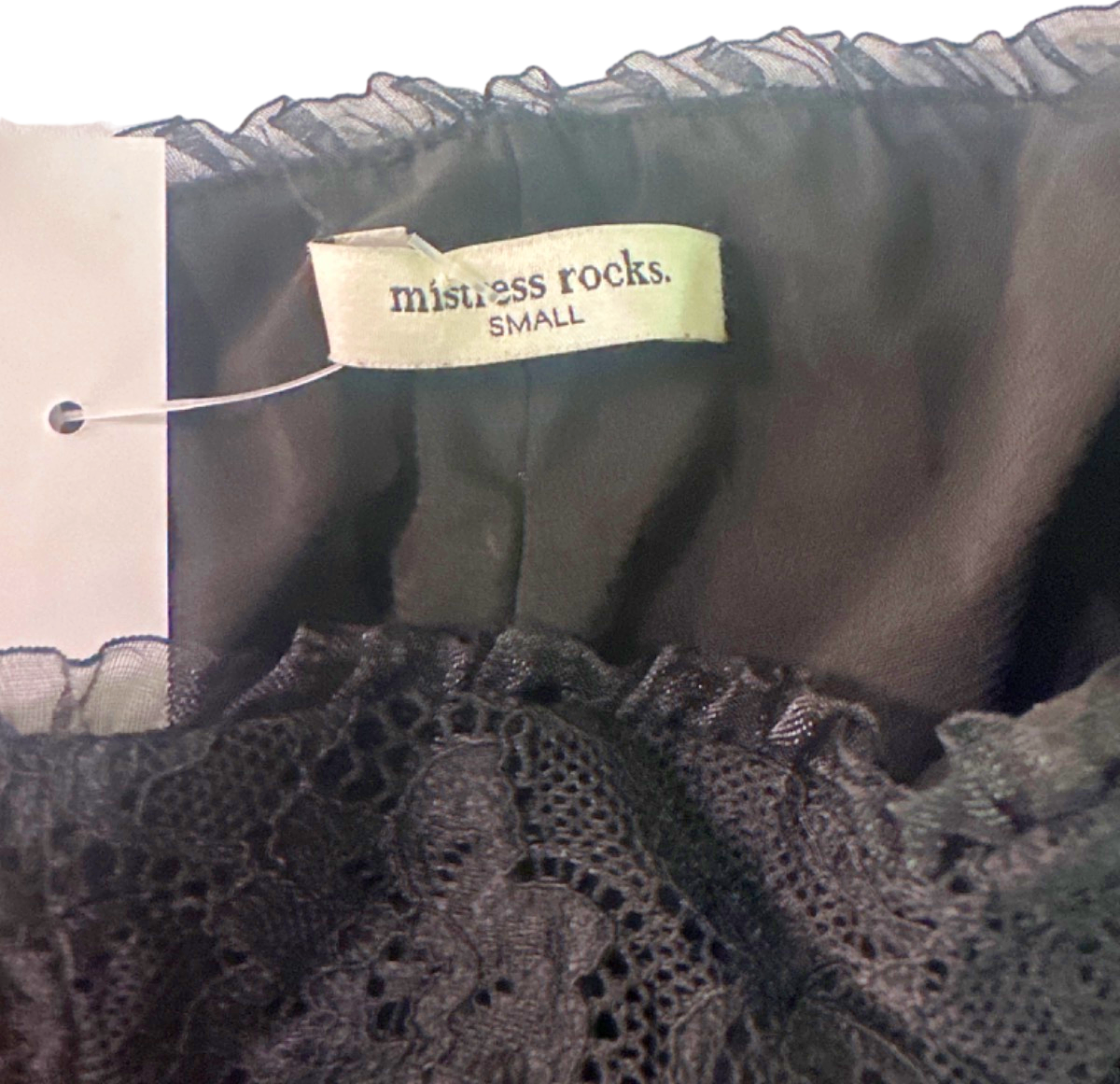 Mistress Rocks Black Lace Mini Skirt UK S