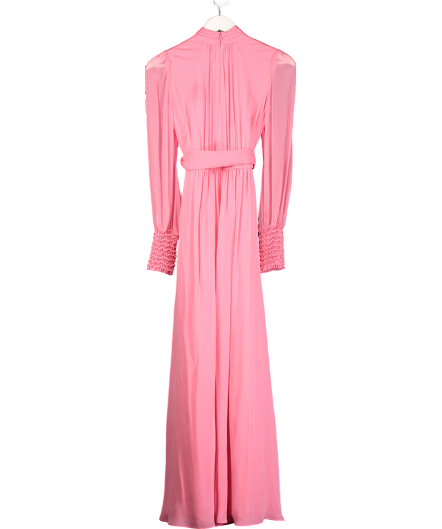 ME+EM Pink Silk Full-length Dress With Belt UK 6