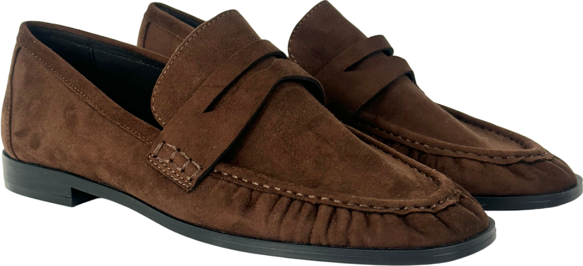 ASOS Brown Minnie Ruched Detail Loafer UK 7 EU 40 👠