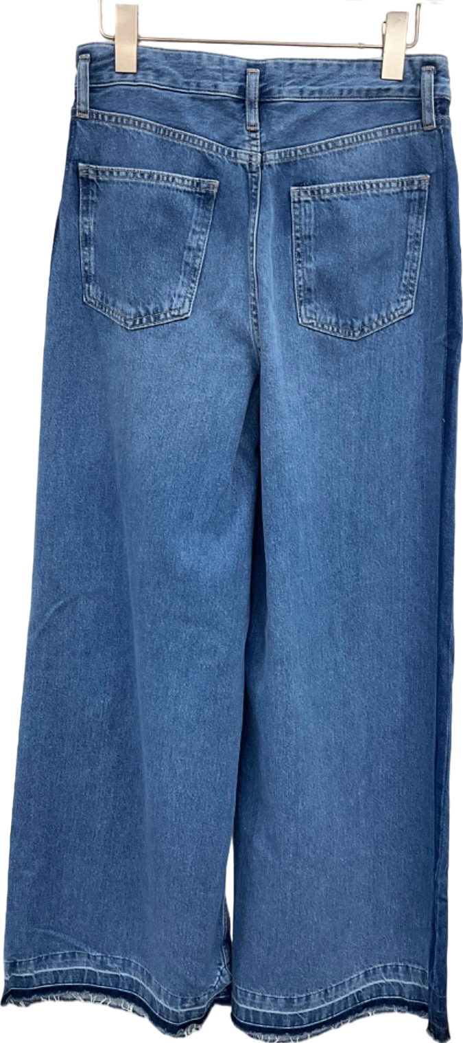 Next Blue Palazzo Wide High Rise Jeans UK 8