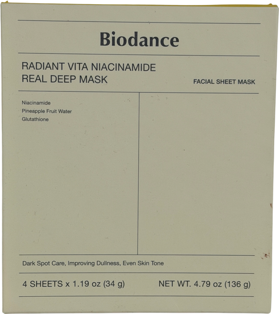 BIODANCE Radiant Vita Niacinamide Real Deep Mask X4 sheets
