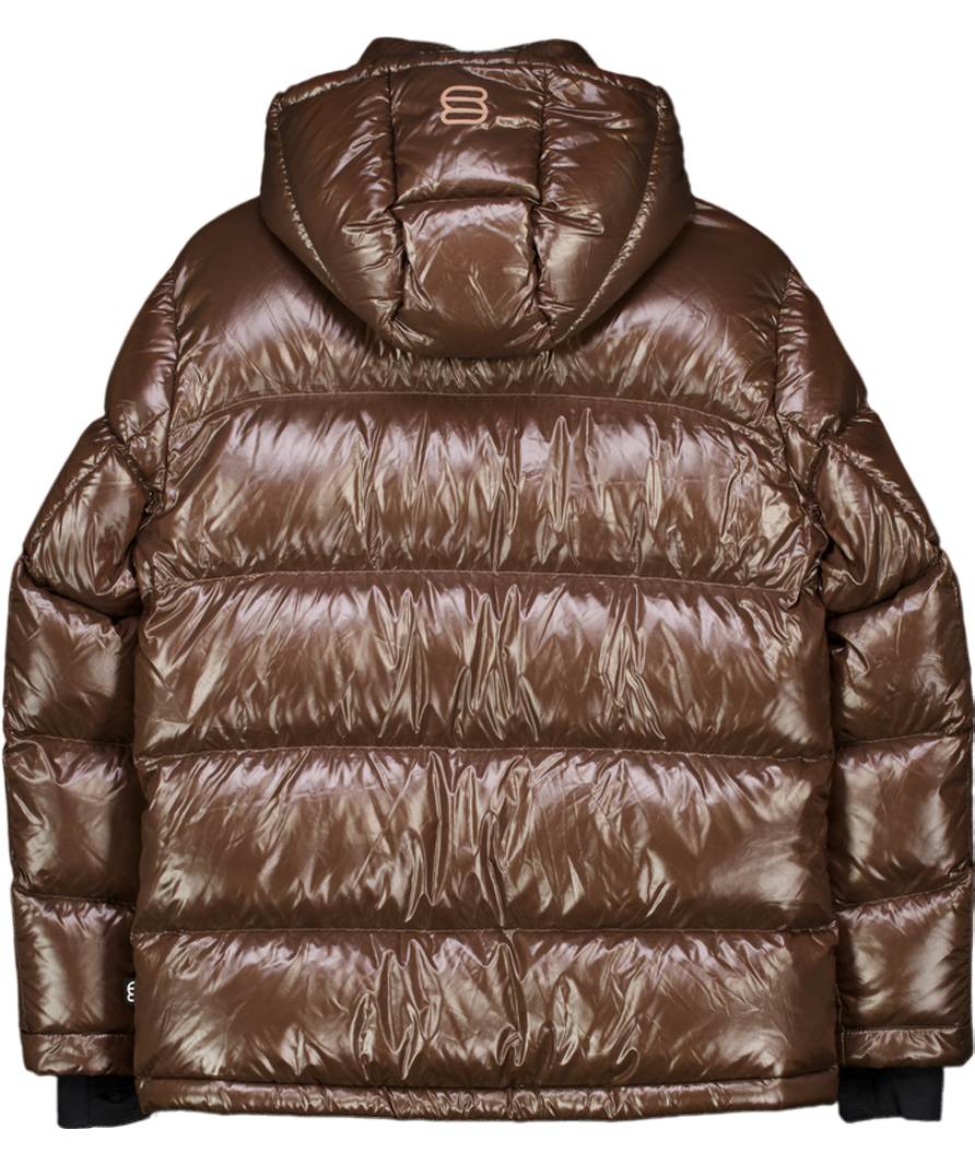 ARITZIA LTD.EDITION Rich Brown 'the Super Puff' Water & Wind repellent Hooded Puffer Coat UK S