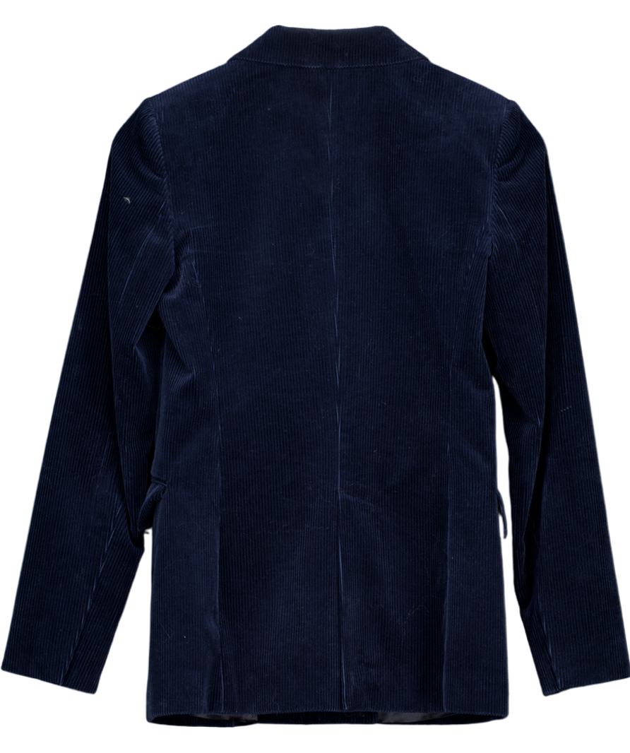 Massimo Dutti Blue Double Breasted Cord Blazer UK 6