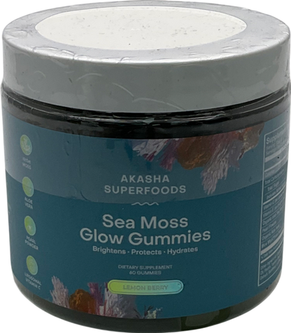 akasha superfood Sea Moss Glow Gummies Lemon Berry 60 gummies