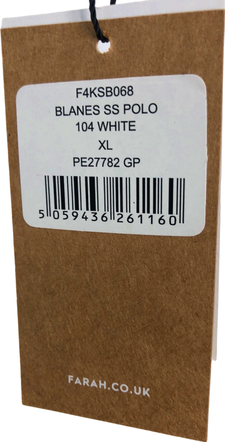 Farah White Blanes SS Polo UK XL