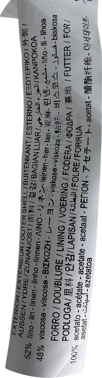 ZARA Green Linen Blend Tailored Waistcoat UK S