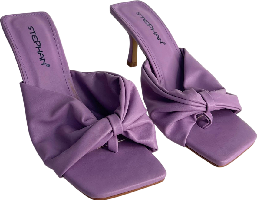 Stephan Purple Knotted Heeled Mules UK 4