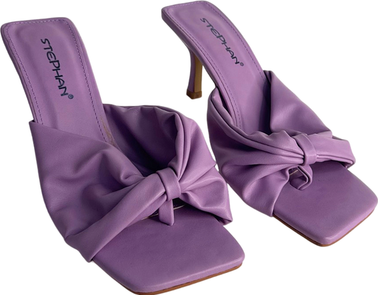 Stephan Purple Knotted Heeled Mules UK 4