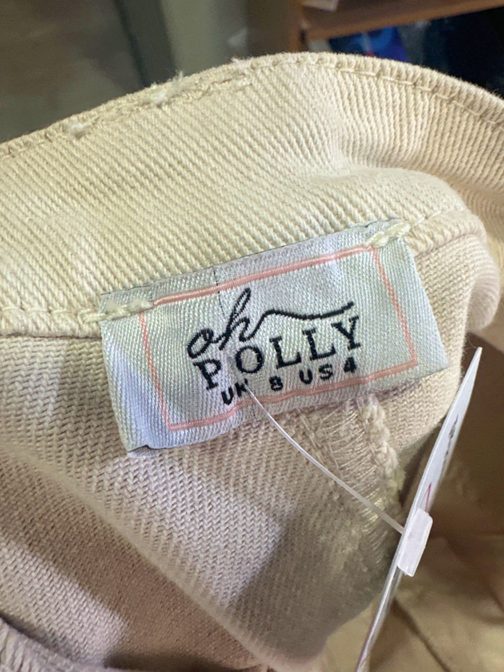 Oh Polly Cream White High Waisted Flared Jeans UK 8