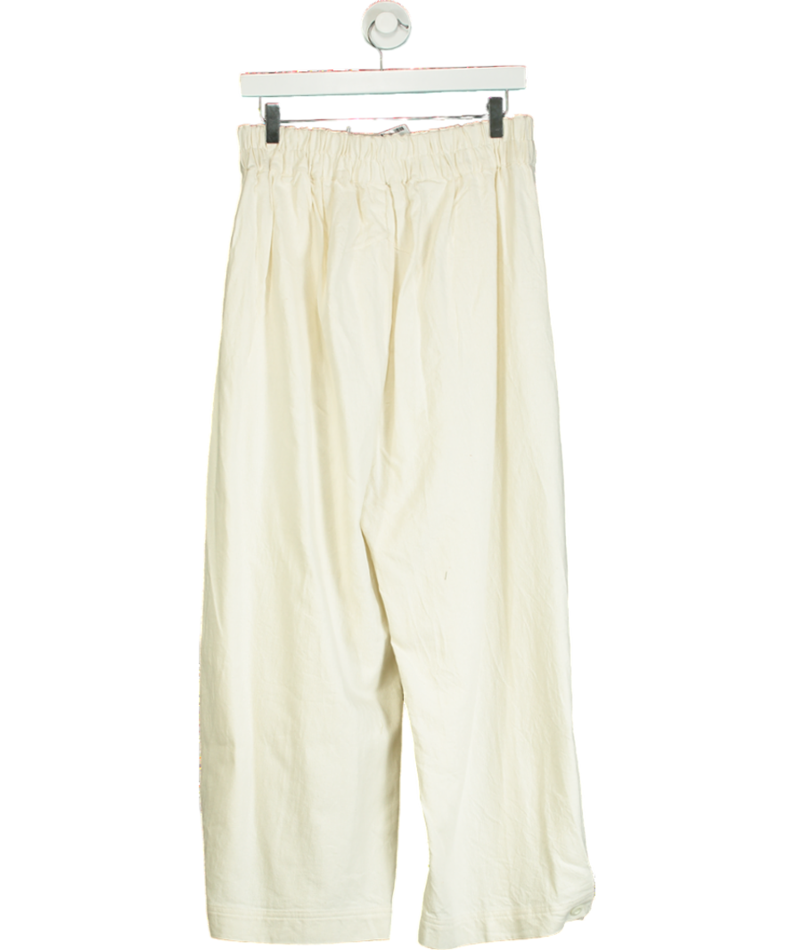 Cream Free People Green Elasticated Waist Wide Leg Trouser UK S