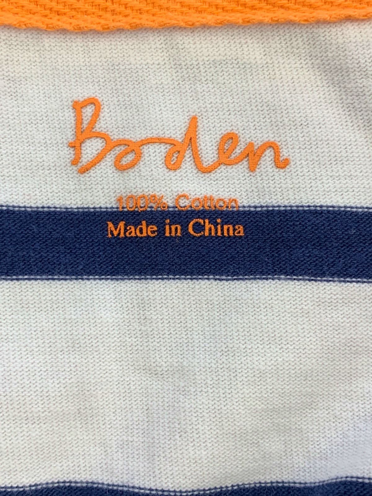 Boden Navy Blue and White Stripe Dress UK 12