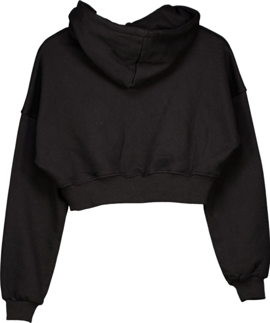 White Fox Black She's Effortless Cropped Hoodie UK XS/S