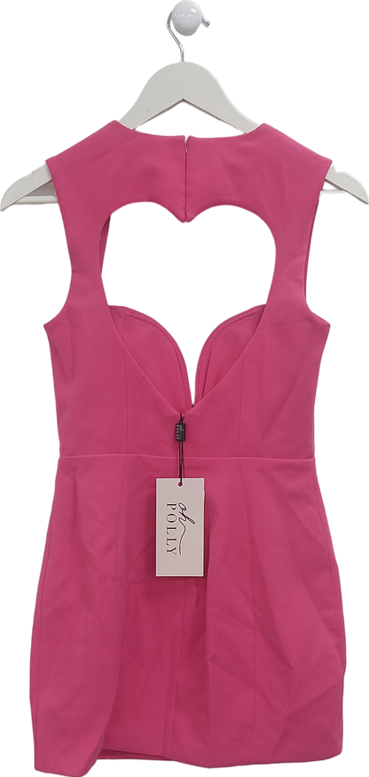 Oh Polly Pink Anouk Heart Cut Out Mini Dress UK 8