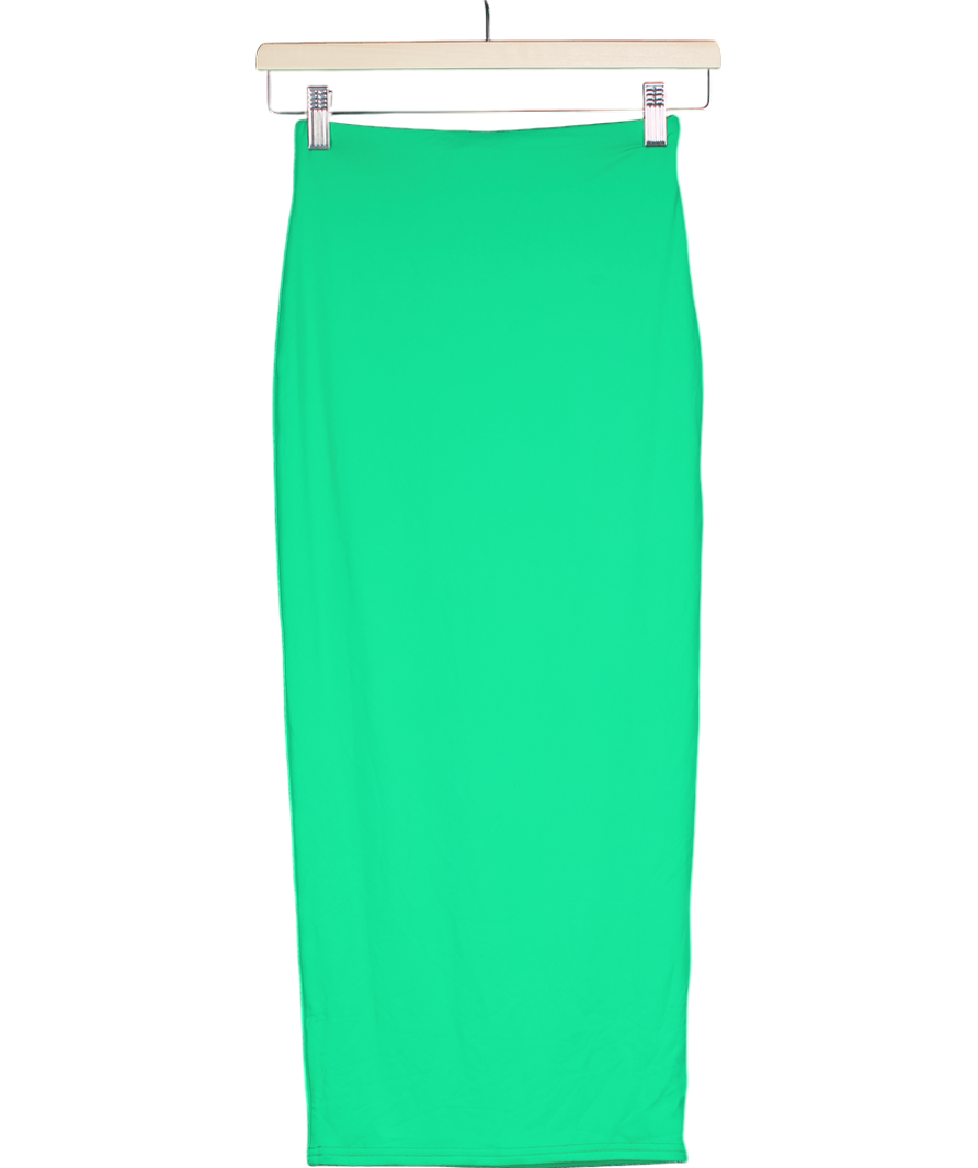 Meshki Green Stretch Jersey Midi Skirt UK XS