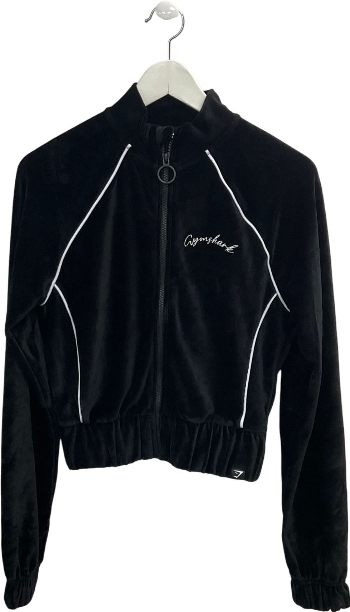 gymshark Black Velour Tracktop UK XS
