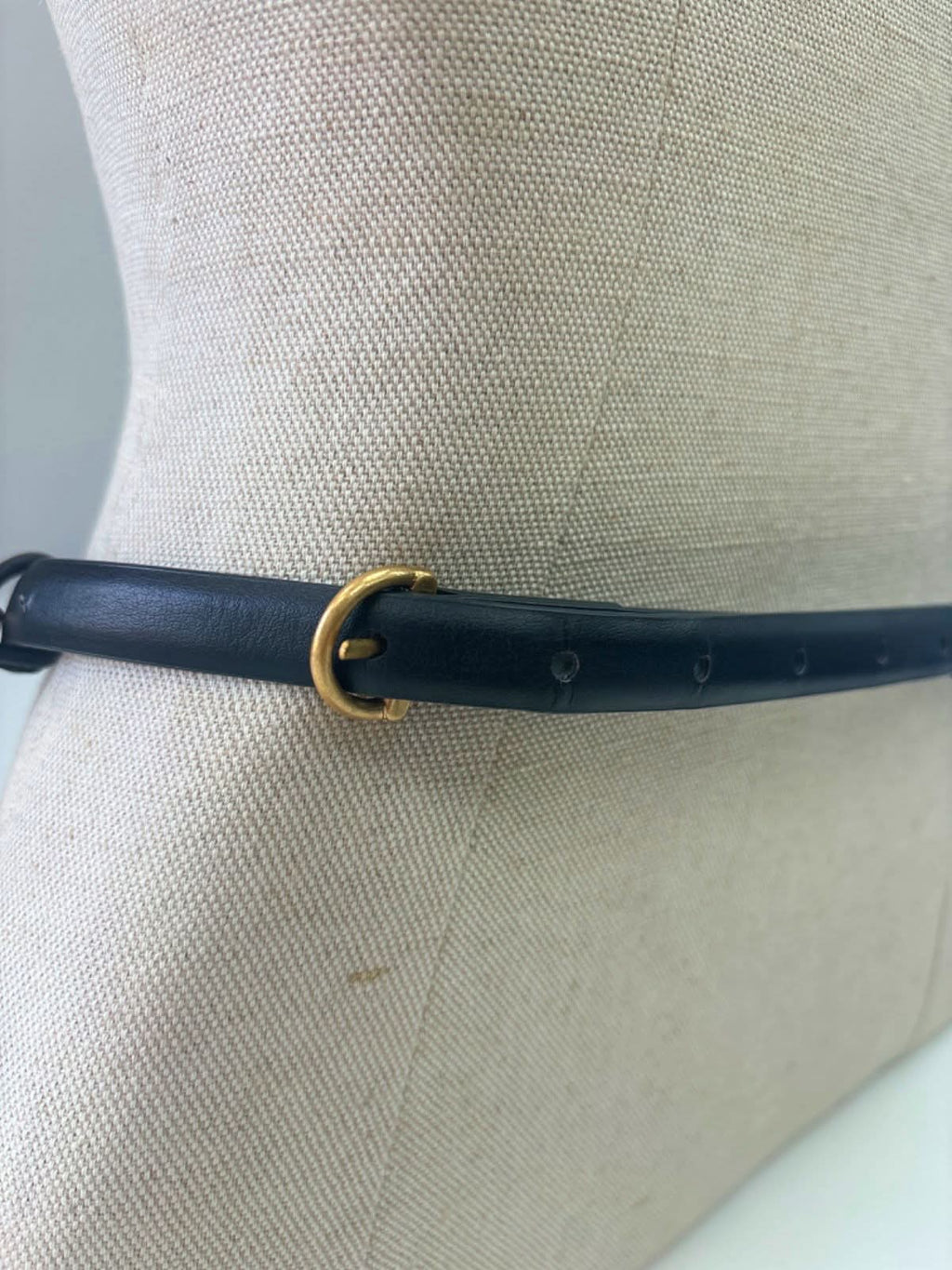 Black Belt with Gold Chain and Locket Pendant UK M