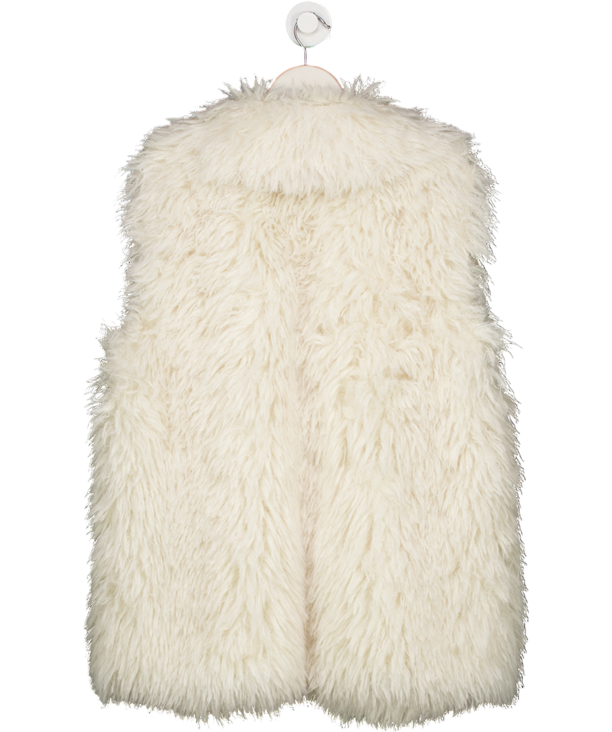 ZARA Cream Faux Fur Waistcoat UK M
