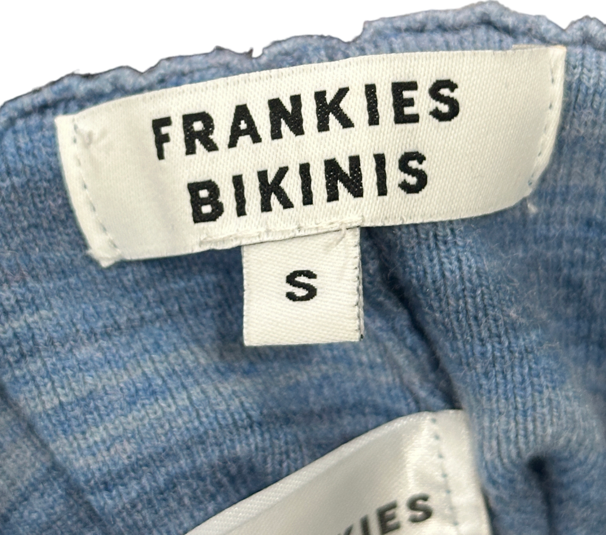 Frankies Bikinis Blue Striped Knit Set UK S
