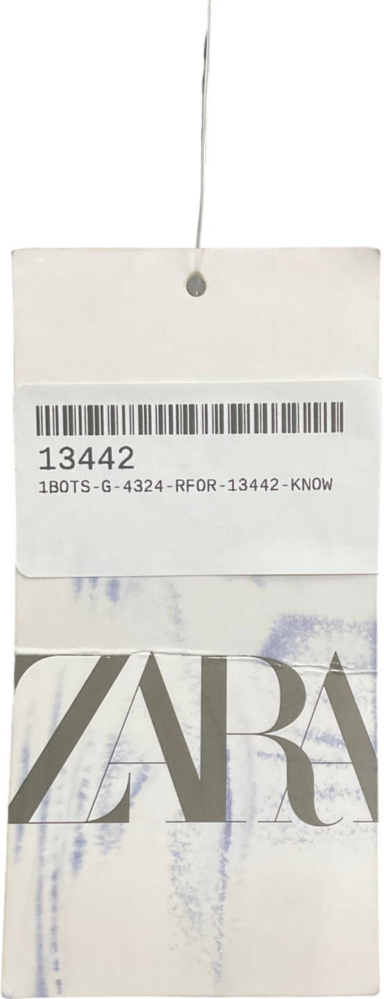 ZARA Black Ruched Midi Skirt UK S