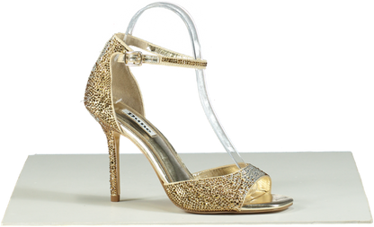 Dune London Gold Glitter High Heel Sandals EU 37 UK 4