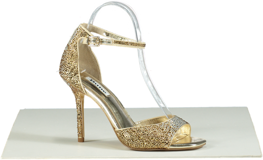 Dune London Gold Glitter High Heel Sandals EU 37 UK 4