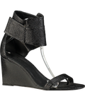Karl Lagerfeld Black Leather Wedge Sandal UK 8 EU 41 👠