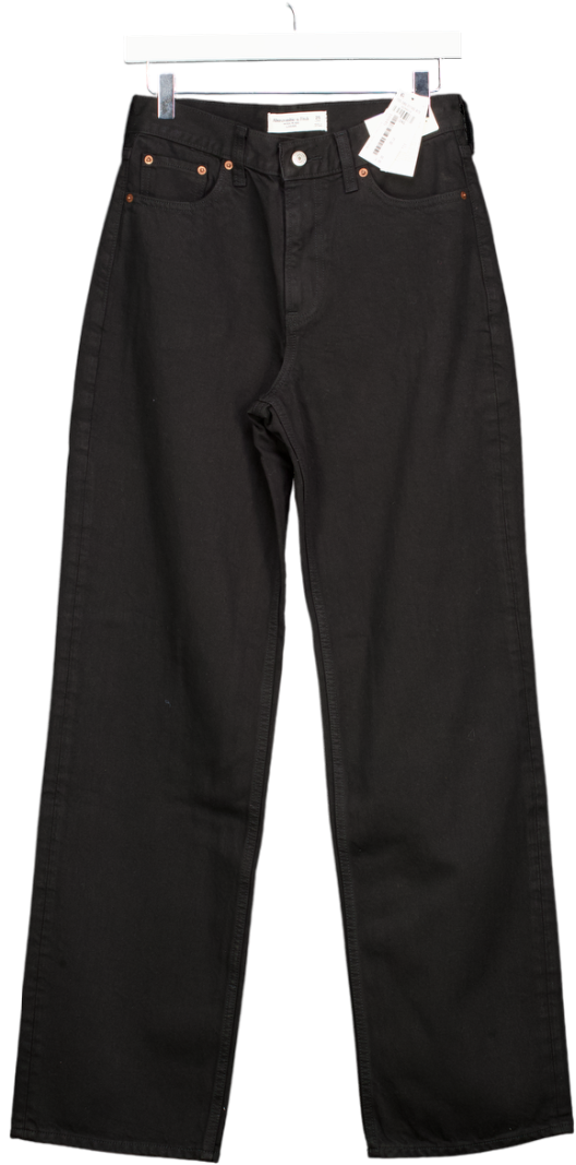 Abercrombie & Fitch Black High Rise Loose Jean - Long Length W25