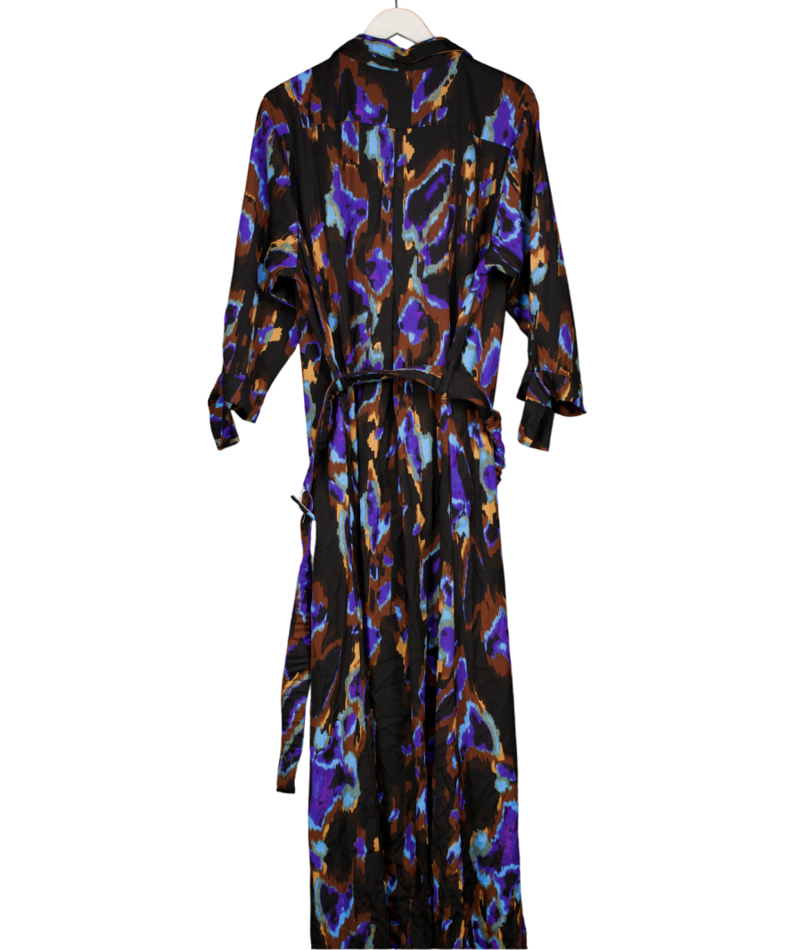 Dancing Leopard Multicoloured Long Sleeve Maxi Shirt Dress UK 24