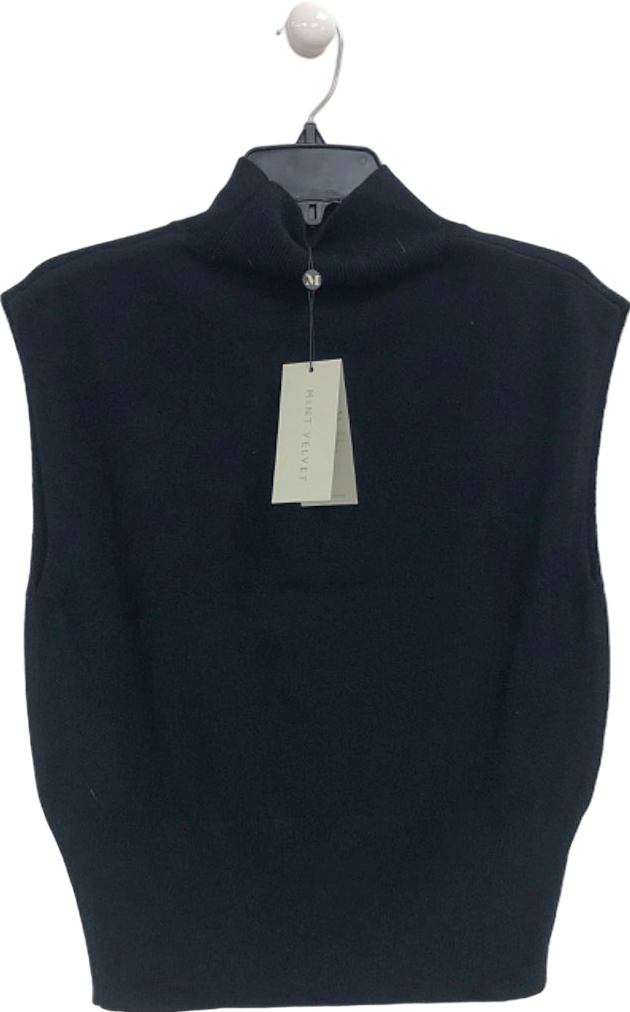 Mint Velvet Black Sleeveless Knit Top UK S
