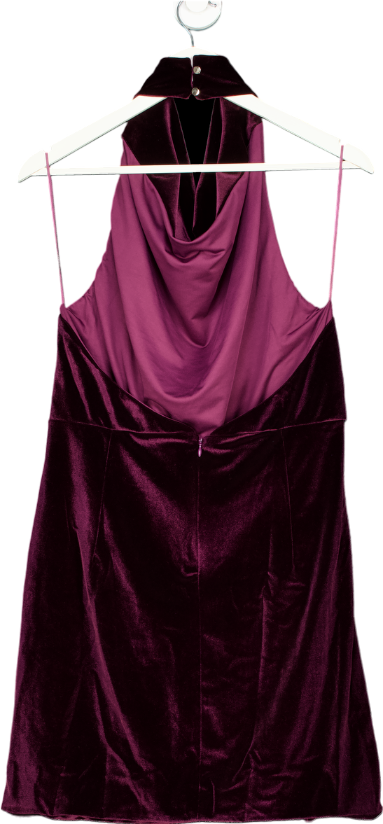 Karen Millen Stretch Velvet Halterneck Mini Dress UK M