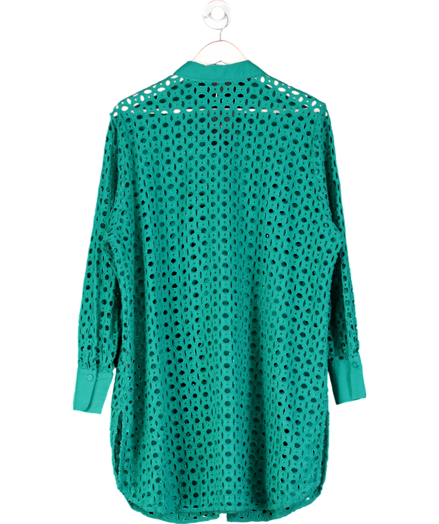 Ulla Popken Green Open Lace Shirt Dress UK 24