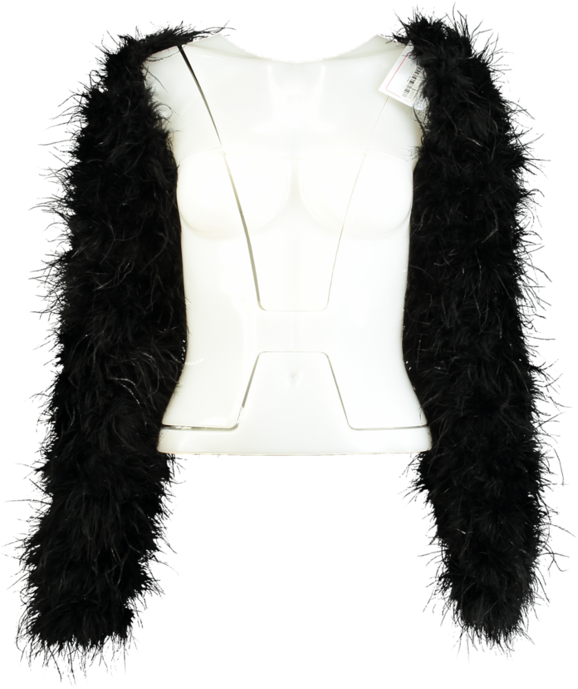 Unbranded Black Faux Fur Shrug One Size