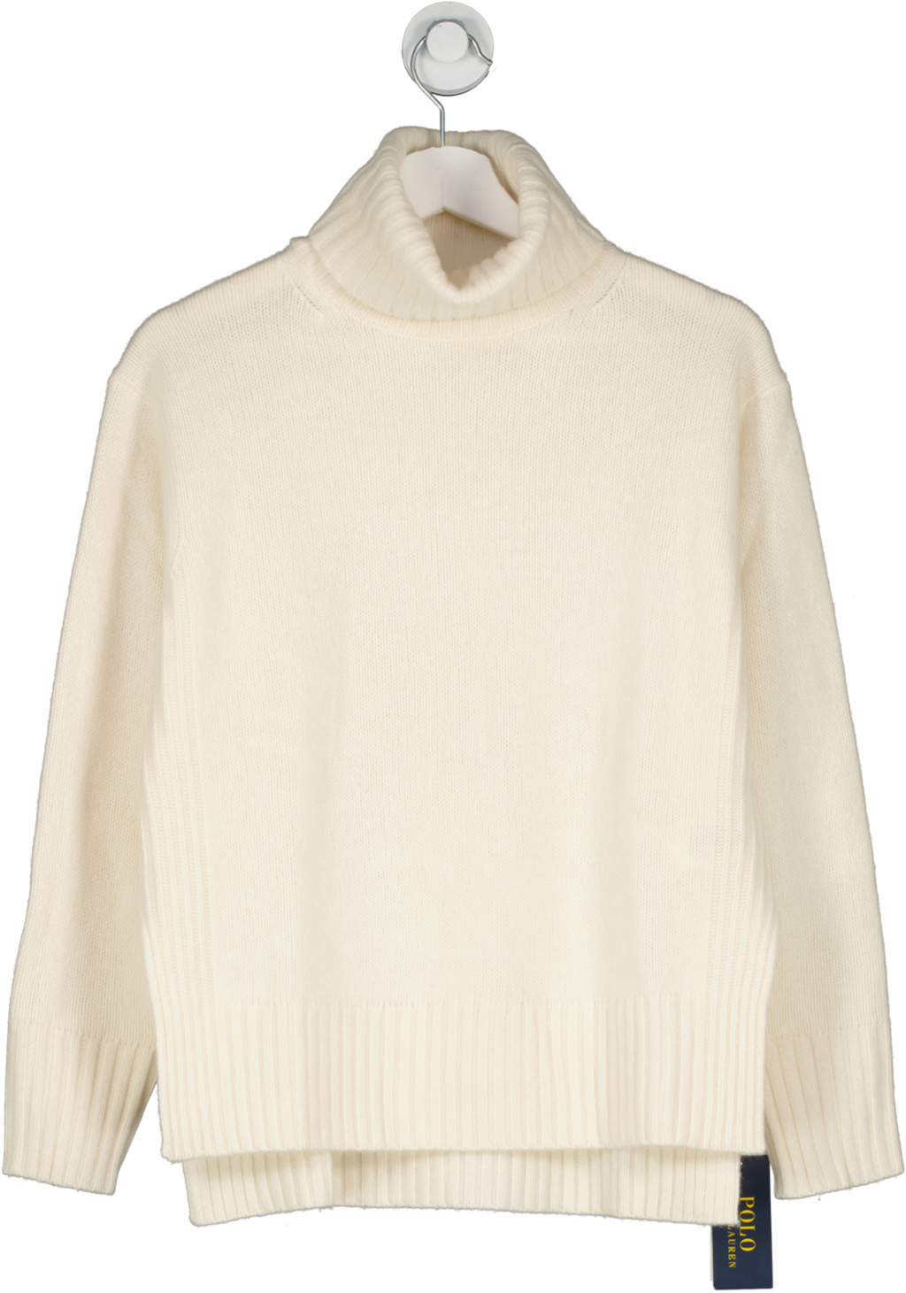 Polo Ralph Lauren Cream Wool/cashmere Blend Roll Neck Jumper UK XXS