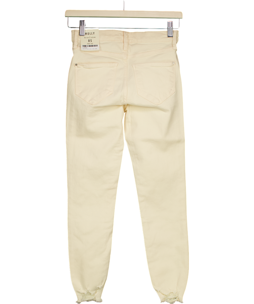 River Island Cream Molly Mid Rise Capri Jegging Petite UK 8