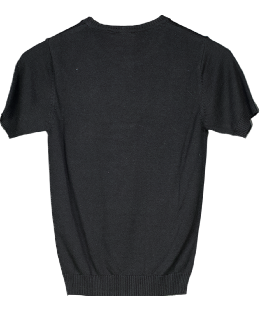 Julia Amory Black Lee Cotton/ Viscose Blend Short Sleeve Knit Top UK XS